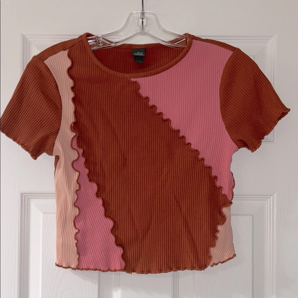 Wild Fable Colorful Ruffled Women's Cropped Top